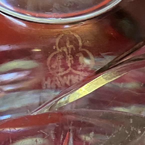 Vintage Hawkes sugar bowl and creamer set - Picture 3 of 10